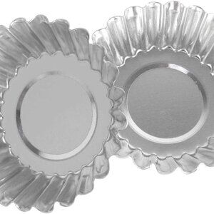 Mini Egg Tart Molds (Set of 5) Food-Grade Aluminum Non-Stick Ruffle Tartlet Tins